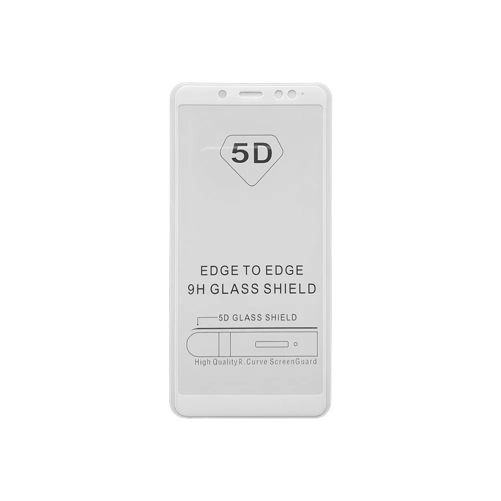 Защитное стекло для Redmi Note 5 / Redmi 5 Pro (белое) тех пак