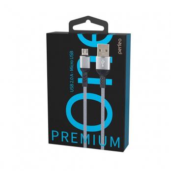 Кабель USB - micro USB PERFEO Premium One U4806 серый (1м)