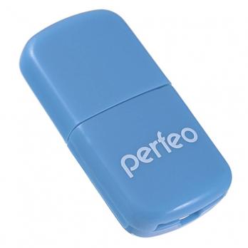 Картридер PERFEO Micro SD - USB (PF-VI-R009) голубой